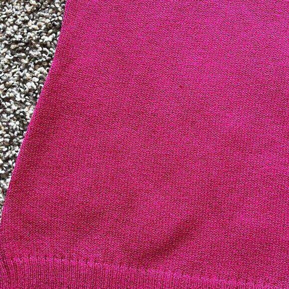St John Sweater Womens Medium Bright Pink Feminine Chic Vneck Pullover - Picture 6 of 8